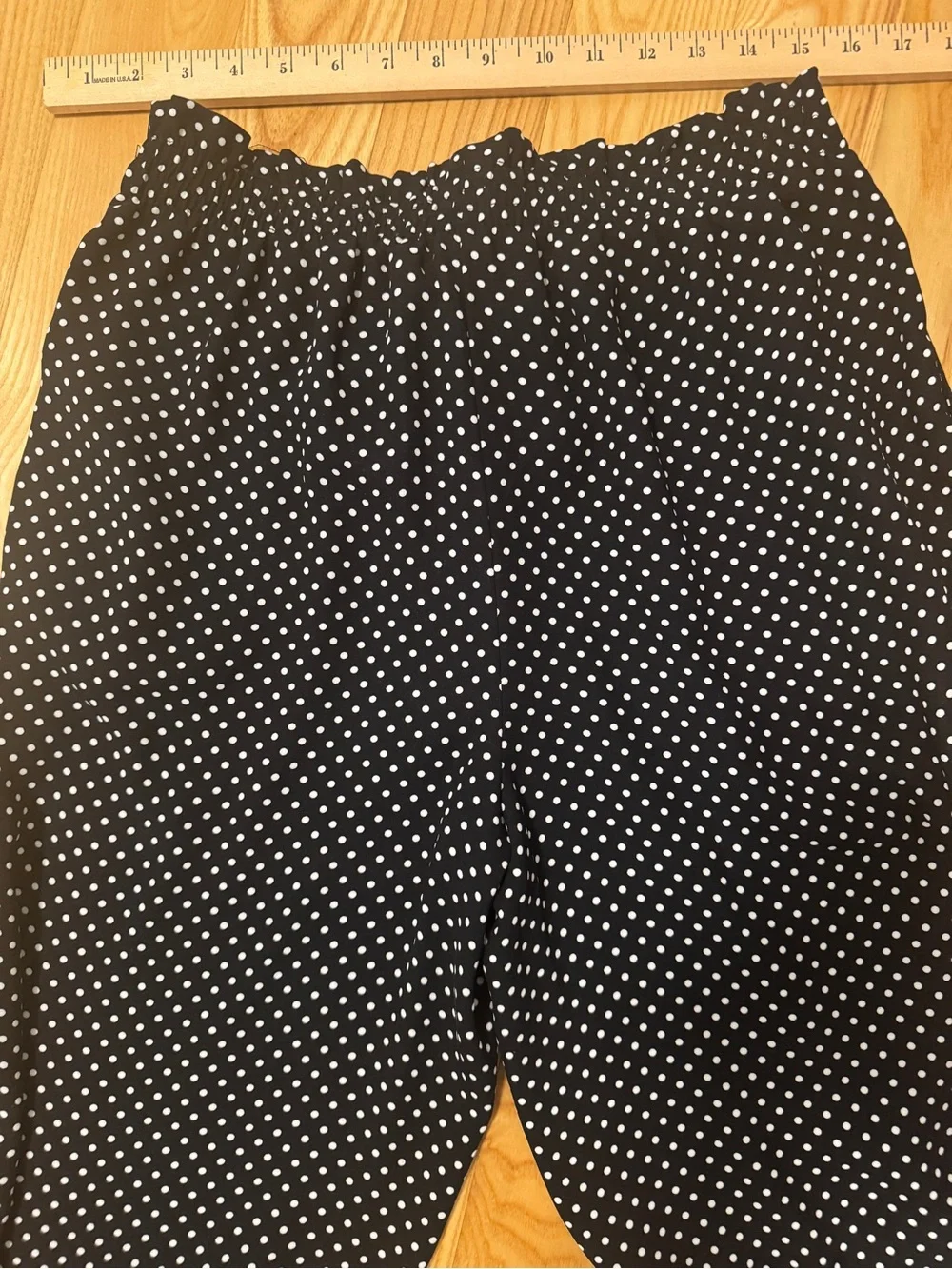 Adrienne Vittadini Black Polka Dot Wide-Leg Culotte Pants - Picture 5 of 5